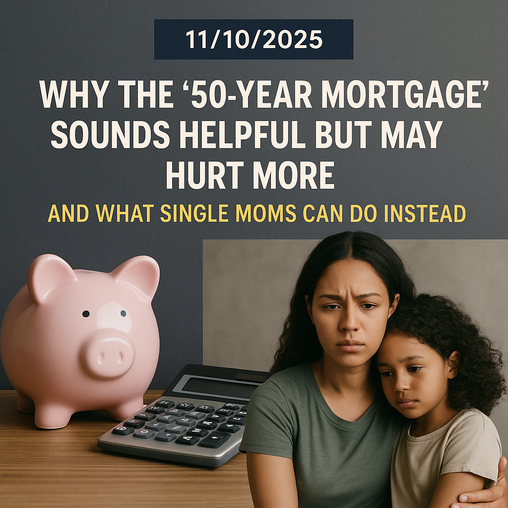 11/10/2025 - Why the "50-Year Mortgage" Sounds Helpful But May Hurt More — And What Single Moms Can Do Instead